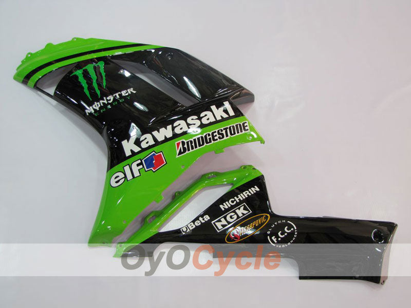 Kit de carenado por inyección para NINJA ZX-6R 07-08 - Verde, Negro - Monster #OYO87901950