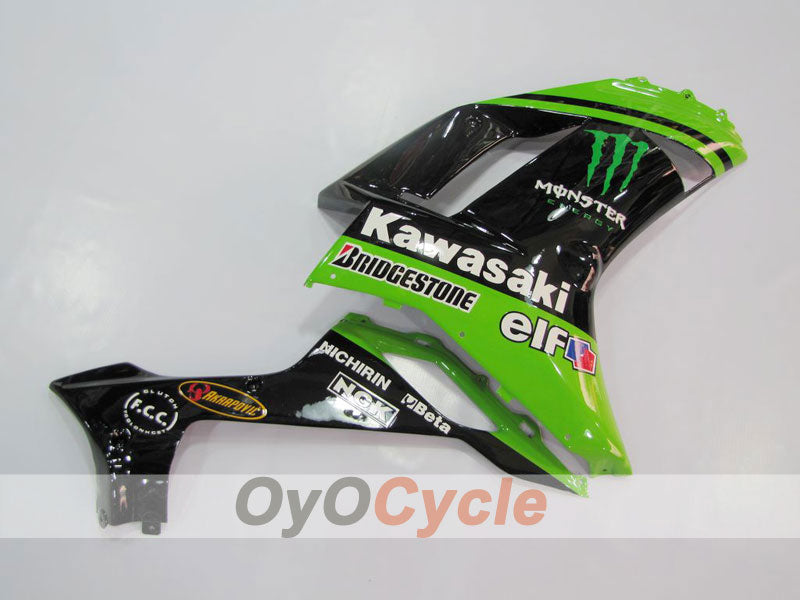 Kit de carenado por inyección para NINJA ZX-6R 07-08 - Verde, Negro - Monster #OYO87901950