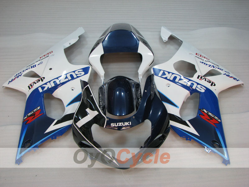 Kit de carenado por inyección para GSX R600 01-03 - Azul, blanco - Estilo de fábrica #OYO87905091