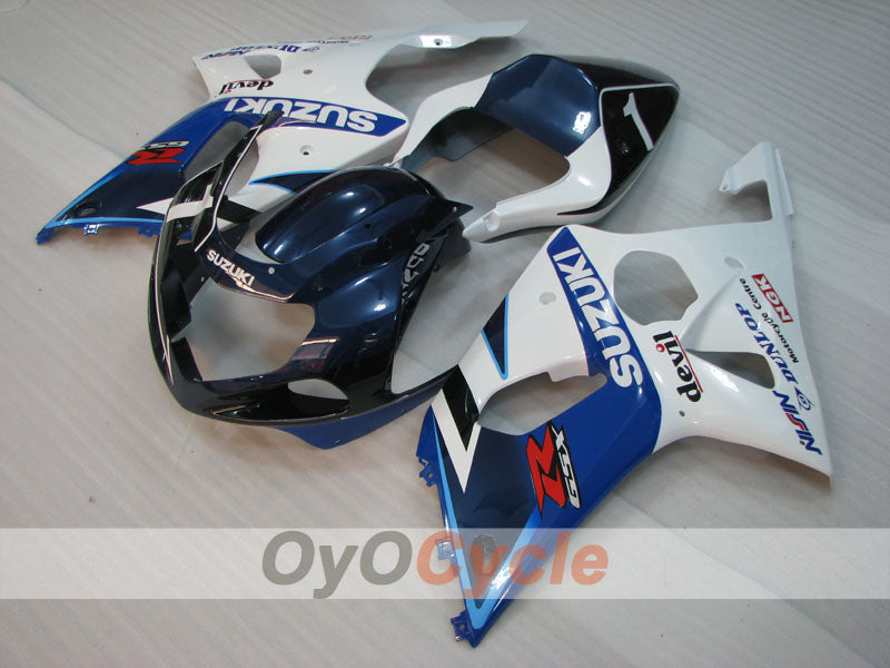 Kit de carenado por inyección para GSX R600 01-03 - Azul, blanco - Estilo de fábrica #OYO87905091