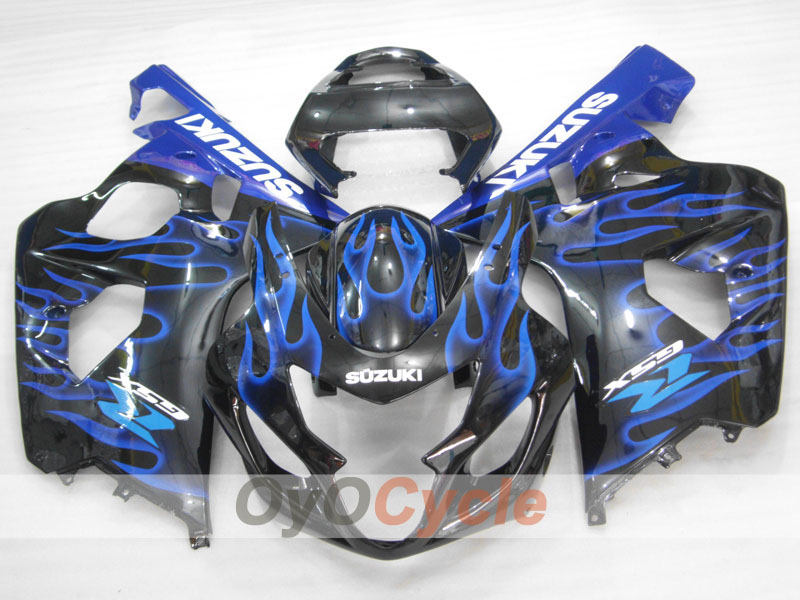 Kit de carenado por inyección para GSX R750 04-05 - Azul, Negro - Llama #OYO87901250