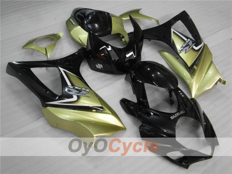 Kit de carenado por inyección para GSX R1000 07-08 - Negro, Dorado - Estilo de fábrica #OYO87902110