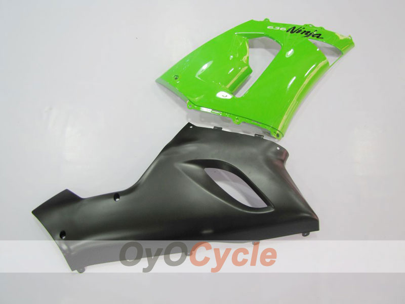 Kit de carenado por inyección para NINJA ZX-6R 05-06 - Verde, Negro - Estilo original #OYO87901847