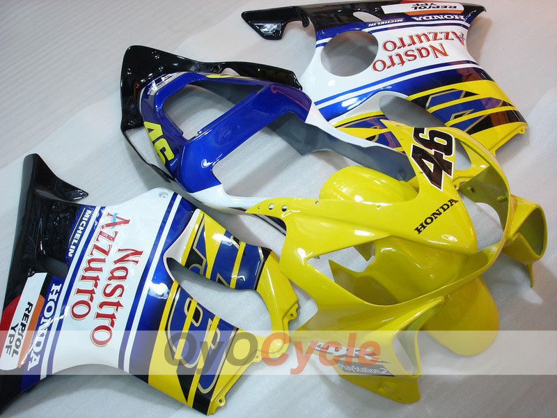 Kit de carenado por inyección para 01-03 CBR600F4i - Amarillo, azul - MICHELIN, Nastro Azzurro #OYO87900164