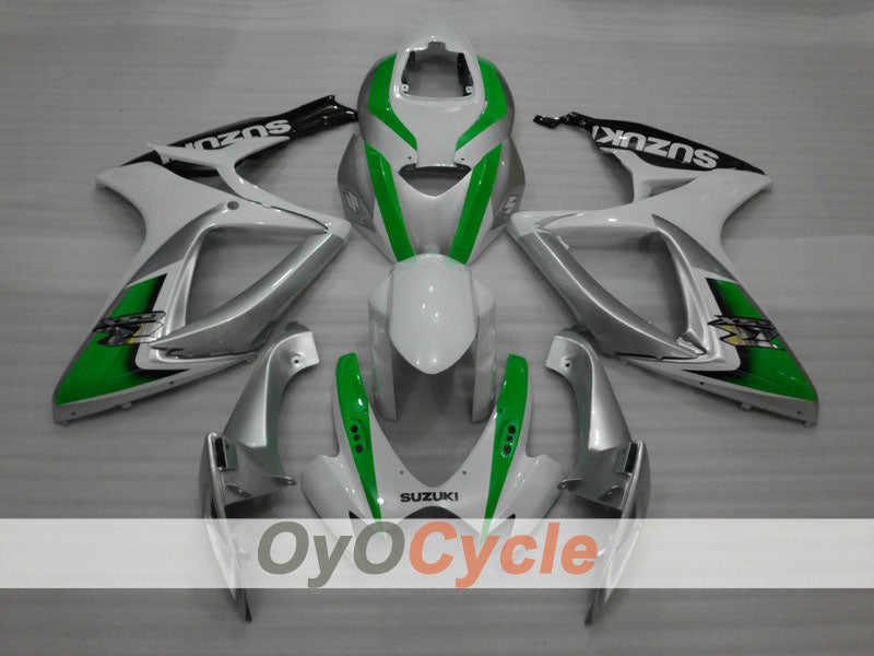 Carenado inyectado para GSX R750 06-07 - Verde, Plata - Estilo de fábrica #OYO87901311