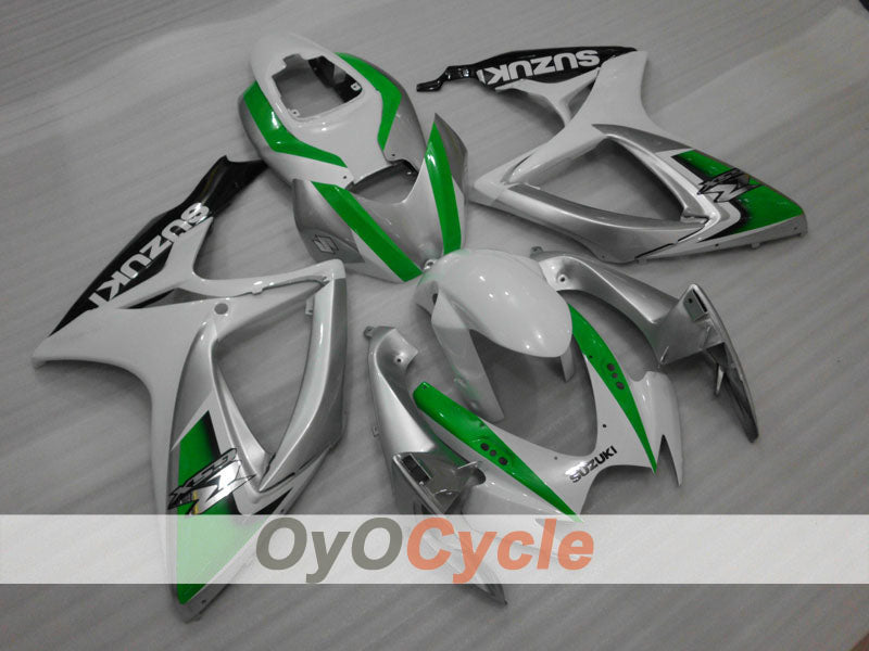 Carenado inyectado para GSX R750 06-07 - Verde, Plata - Estilo de fábrica #OYO87901311
