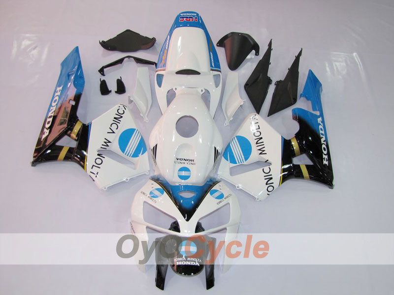 Kit de carenado por inyección para CBR600RR 05-06 - Azul, Blanco - Konica Minolta #OYO87900256