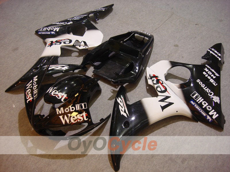 Kit de carenado de inyección para 05 YZF-R6 - Blanco, Negro - West #OYO87902642