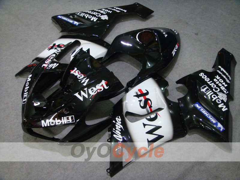 Kit de carenado por inyección para NINJA ZX-6R 05-06 - Blanco, Negro - Oeste #OYO87901896 Imagen principal del producto
