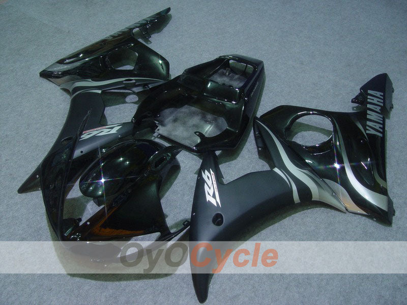 Kit de carenado de inyección para YZF-R6 03-04 - Negro, Plata - Llama #OYO87900906