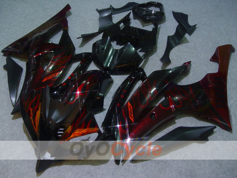 Kit de carenado por inyección para YZF-R6 08-16 - Rojo, Negro - Llama #OYO87900964