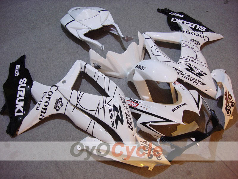 Kit de carenado por inyección para GSX R750 08-10 - Blanco, Negro - Corona #OYO87901386