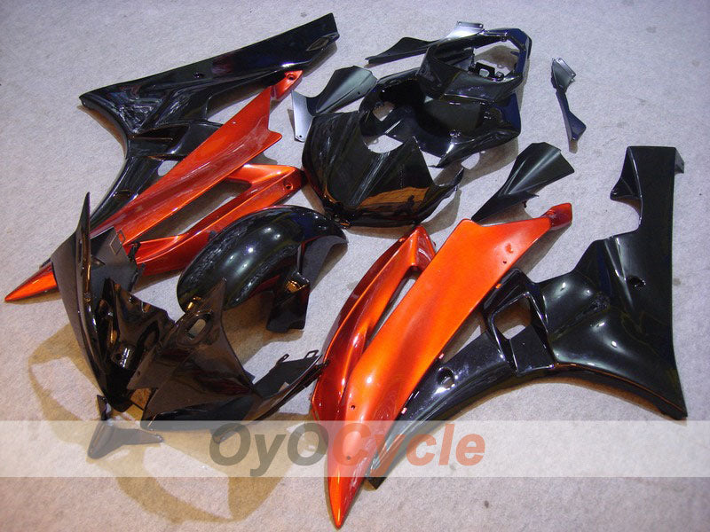 Kit de carenado por inyección para YZF-R6 06-07 - Naranja, Negro - Estilo de fábrica #OYO87900949