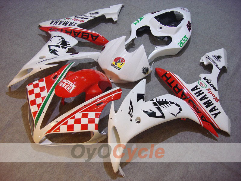 Kit de carenado de inyección para YZF-R1 04-06 - Rojo, blanco, mate - ABARTH #OYO87900816