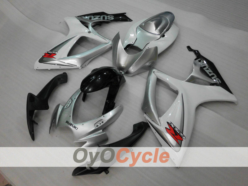 Carenado de inyección para GSX R600 06-07 - Blanco, Plata - Estilo de fábrica #OYO87901523