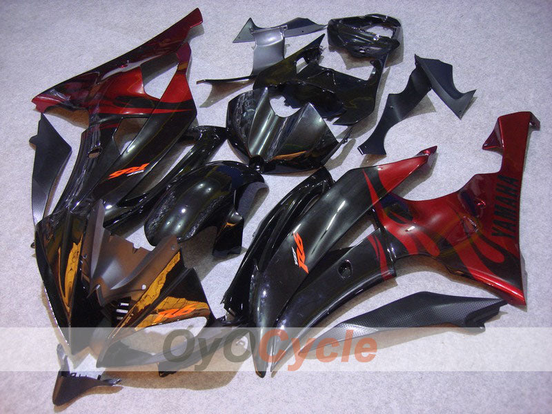 Kit de carenado de inyección para YZF-R6 08-16 - Rojo, Negro - Llama #OYO87900966