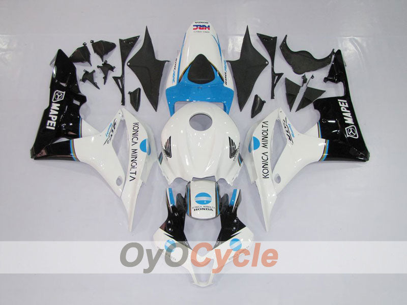 Kit de carenado por inyección para CBR600RR 07-08 - Blanco, Negro - Konica Minolta #OYO87900366