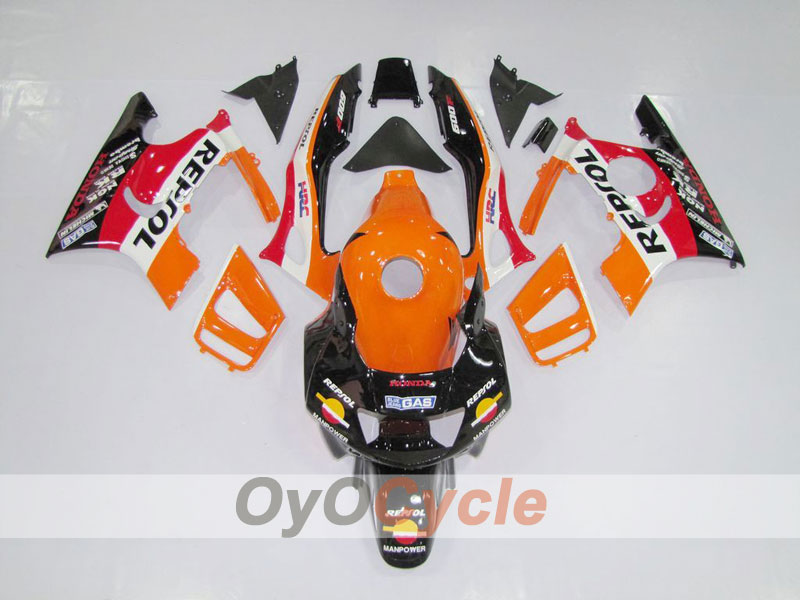 Kit de carenado de inyección para CBR600F3 97-98 - Naranja, Negro - MICHELIN, Repsol #OYO87902856