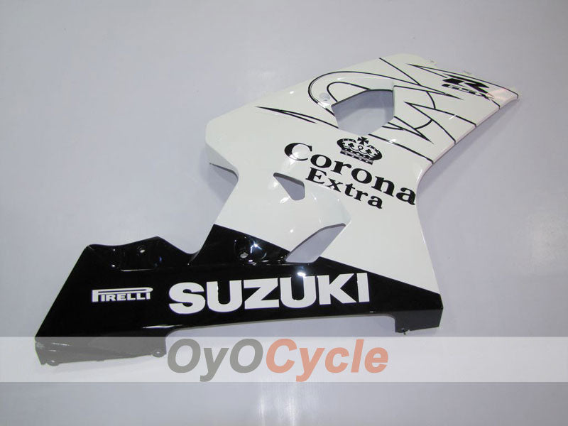 Kit de carenado inyectado para GSX R750 04-05 - Blanco, Negro - Corona #OYO87901236