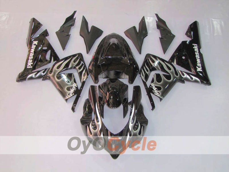 Kit de carenado por inyección para NINJA ZX-10R 04-05 - Negro, Plata - Llama #OYO87902819 Imagen principal del producto