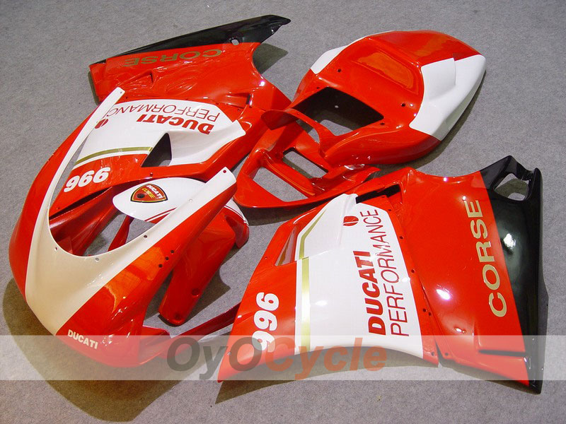Carenado de inyección para Ducati 996 del 99-02 - Rojo, Blanco - Rendimiento #OYO87902229 Imagen principal del producto