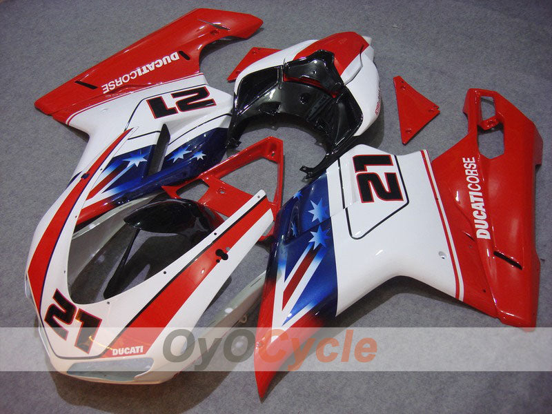 Carenado de inyección para Ducati 848 08-13 - Rojo, Blanco - Xerox #OYO87902250 Imagen principal del producto