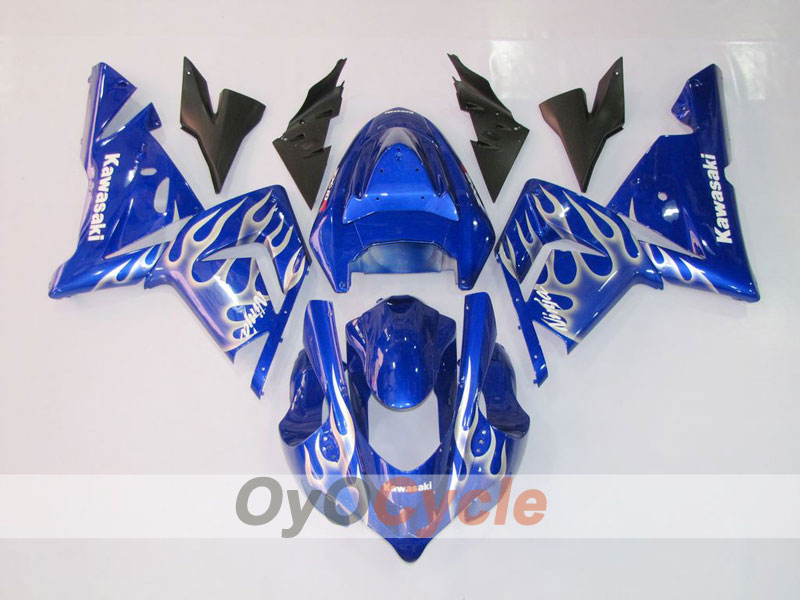 Kit de carenado por inyección para NINJA ZX-10R 04-05 - Azul, Blanco - Llama #OYO87901535 Imagen principal del producto