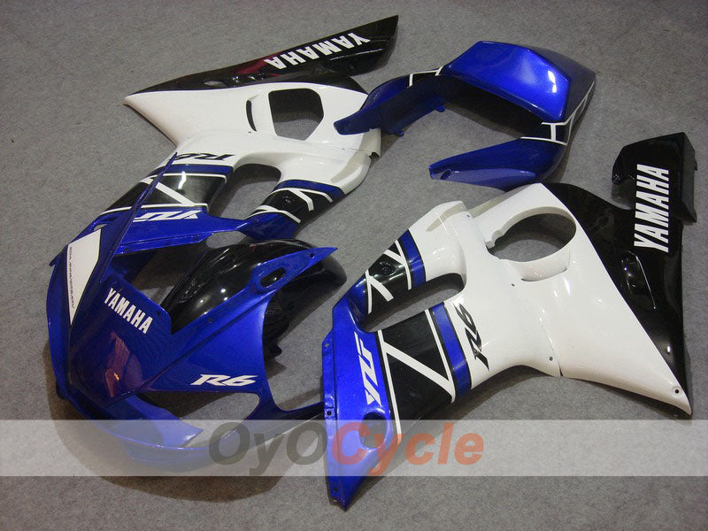 Kit de carenado por inyección para YZF-R6 98-02 - Azul, Blanco - Estilo Fábrica #OYO87901016