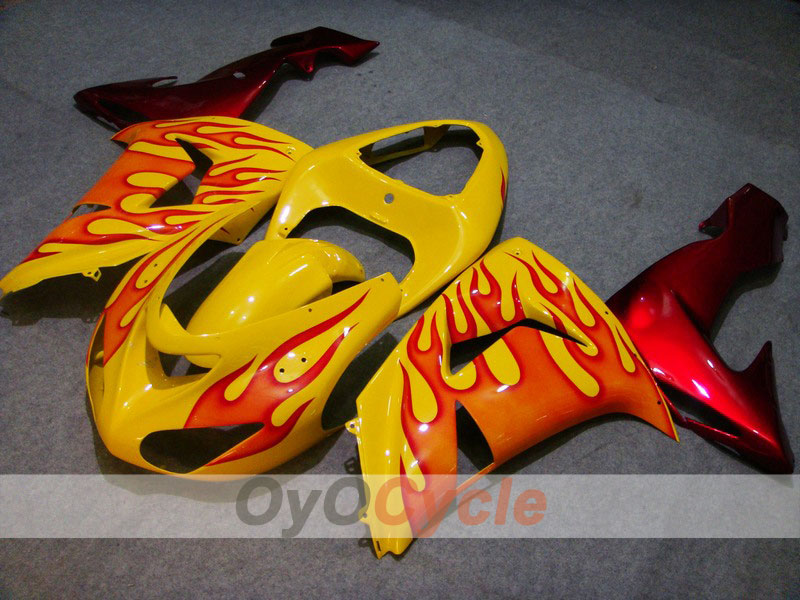 Kit de carenado por inyección para NINJA ZX-10R 06-07 - Rojo, Amarillo - Llama #OYO87901595 Imagen principal del producto