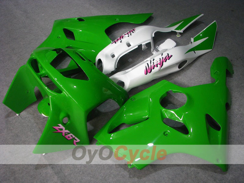 Kit de carenado por inyección para NINJA ZX-6R 94-97 - Verde, Blanco - Estilo de fábrica #OYO87902995