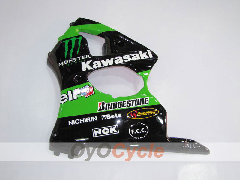 Carenado inyectado para NINJA ZX-6R 00-02 - Verde, Negro - Monster #OYO87901717
