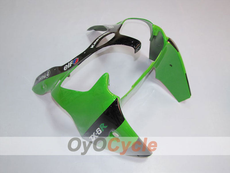 Carenado inyectado para NINJA ZX-6R 00-02 - Verde, Negro - Monster #OYO87901717