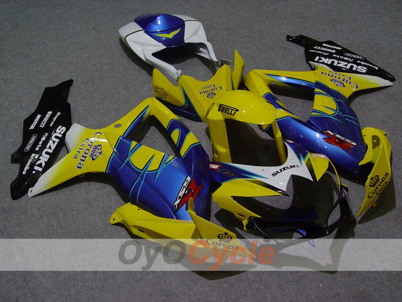 Kit de carenado por inyección para GSX R600 08-10 - Amarillo, Azul - Corona, MOTUL #OYO87901614