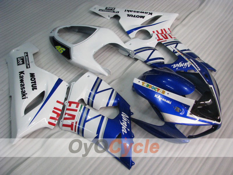 Kit de carenado por inyección para NINJA ZX-6R 05-06 - Azul, Blanco - FIAT #OYO87901863
