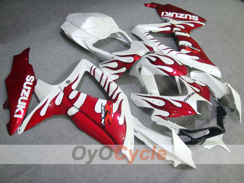 Carenado de inyección para GSX R600 08-10 - Rojo, Blanco - Llama #OYO87901637