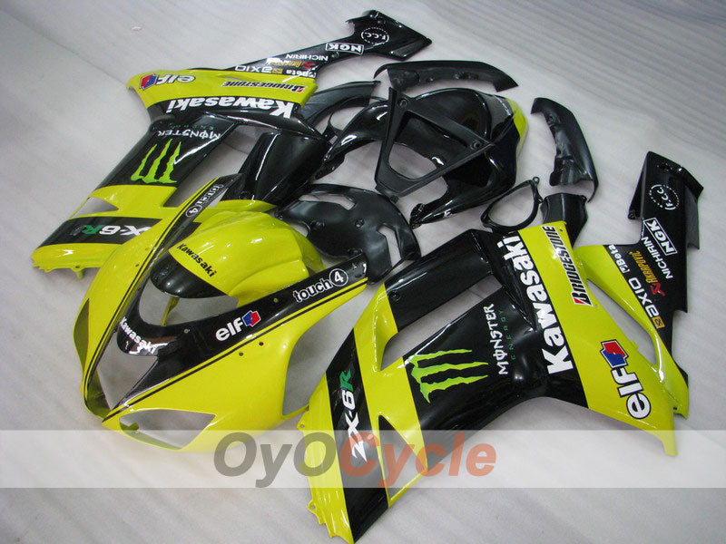 Kit de carenado por inyección para NINJA ZX-6R 07-08 - Amarillo, Negro - Monster #OYO87901959 Imagen principal del producto