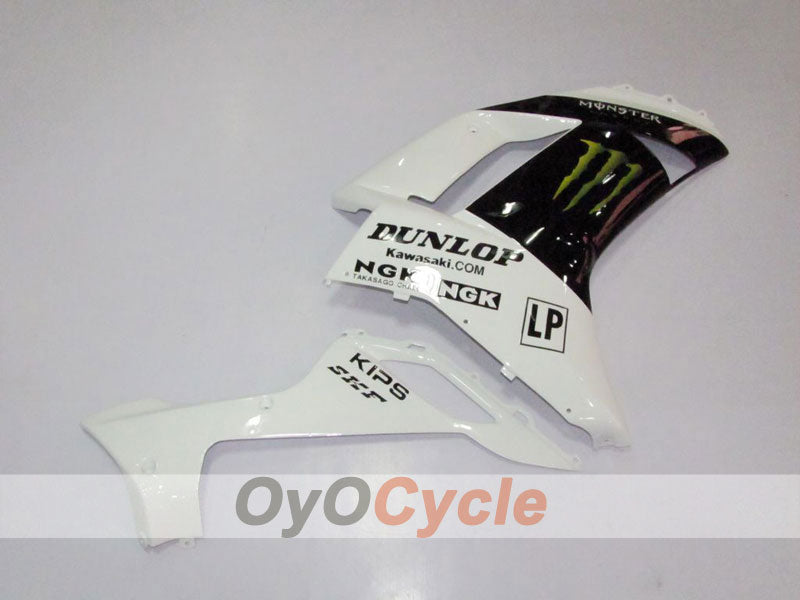 Kit de carenado por inyección para NINJA ZX-6R 07-08 - Blanco, Negro - Monster #OYO87901947