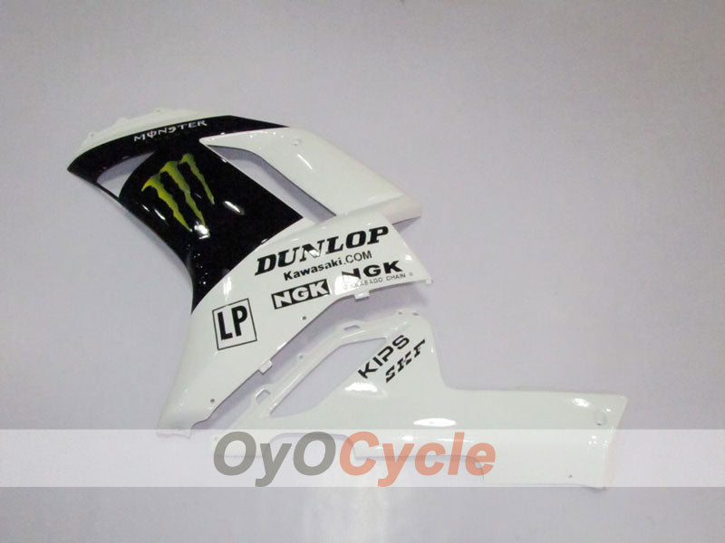 Kit de carenado por inyección para NINJA ZX-6R 07-08 - Blanco, Negro - Monster #OYO87901947