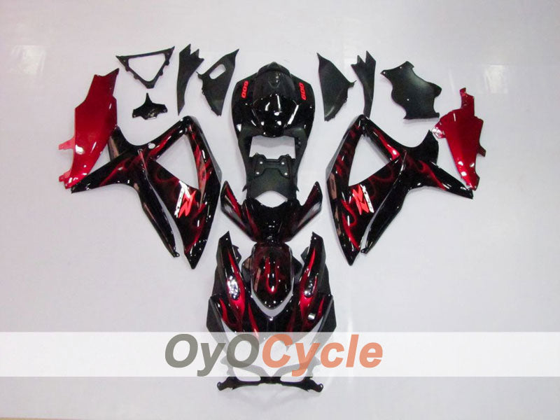 Kit de carenado de inyección para GSX R600 08-10 - Rojo, Negro - Llama #OYO87901624 Imagen principal del producto