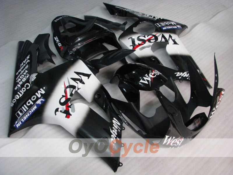 Kit de carenado por inyección para NINJA ZX-6R 03-04 - Blanco, Negro - Oeste #OYO87901821 Imagen principal del producto