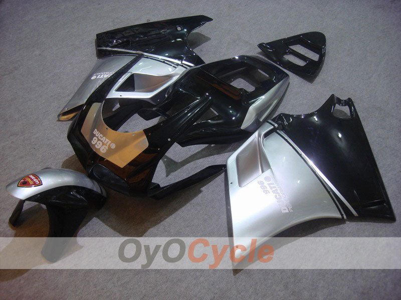 Kit de carenado por inyección para Ducati 996 del 99-02 - Negro, Plata - Estilo de fábrica #OYO87902208 Imagen principal del producto