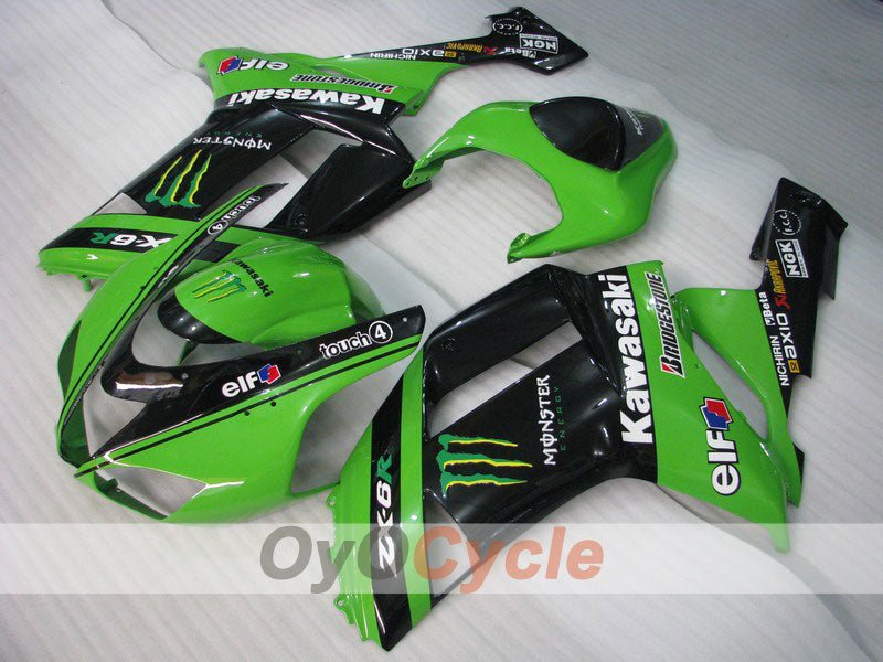 Kit de carenado por inyección para NINJA ZX-6R 07-08 - Verde, Negro - Monster #OYO87901961 Imagen principal del producto