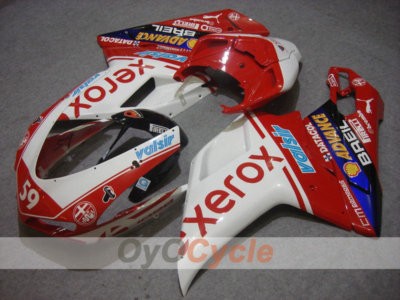 Kit de carenado por inyección para Ducati 848 08-13 - Rojo, Blanco - Xerox #OYO87902257 Imagen principal del producto