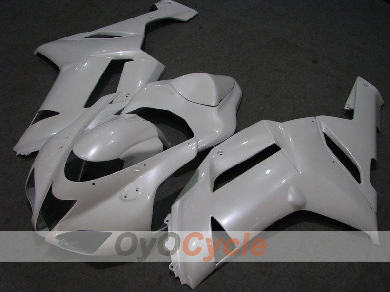 Kit de carenado por inyección para NINJA ZX-6R 07-08 - Blanco - Estilo de fábrica #OYO87901908
