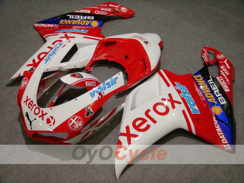 Kit de Carenado por Inyección para Ducati 848 08-13 - Rojo, Blanco - Xerox #OYO87902258