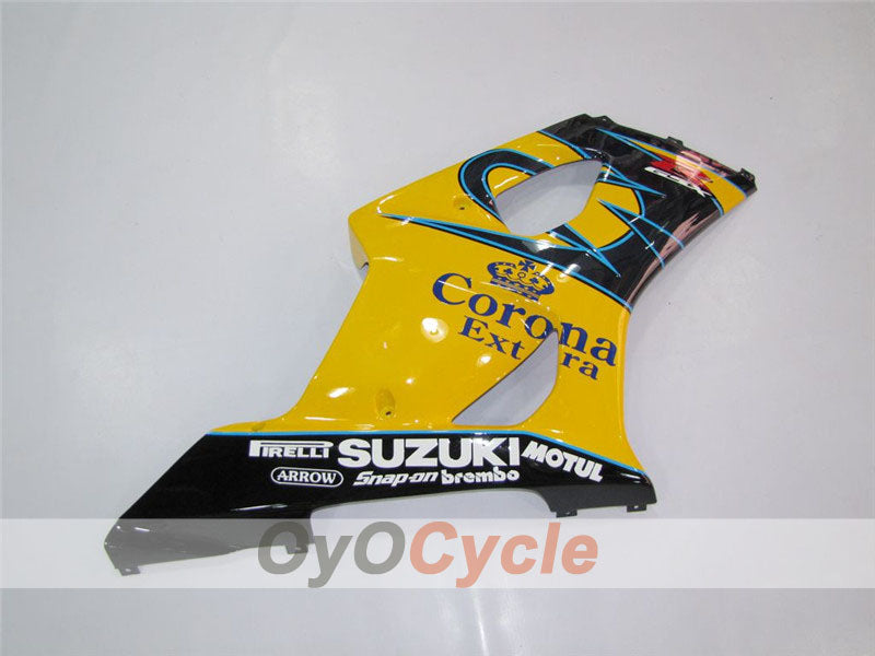 Kit de carenado de inyección para GSX R1000 03-04 - Amarillo, Negro - Corona #OYO87901813