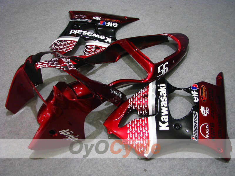Carenado de inyección para NINJA ZX-6R 00-02 - Rojo, Negro - Nakano #OYO87901733