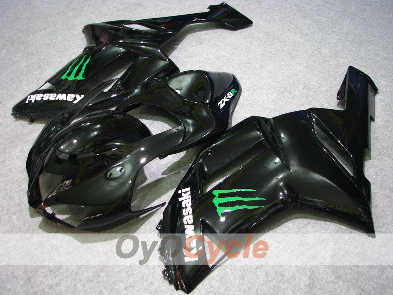 Kit de carenado por inyección para NINJA ZX-6R 07-08 - Negro - Monster #OYO87901962