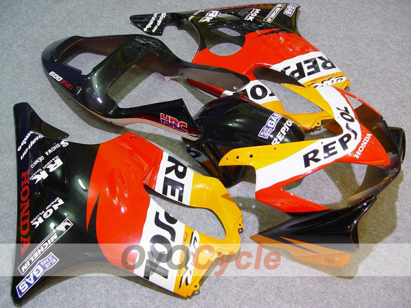 Kit de carenado por inyección para CBR600F4i 01-03 - Naranja, Negro - MICHELIN, Repsol #OYO87900186