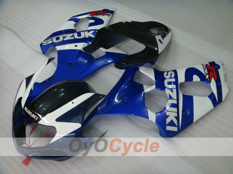 Kit de carenado inyectado para GSX R600 01-03 - Azul, Blanco - Estilo de fábrica #OYO87901146